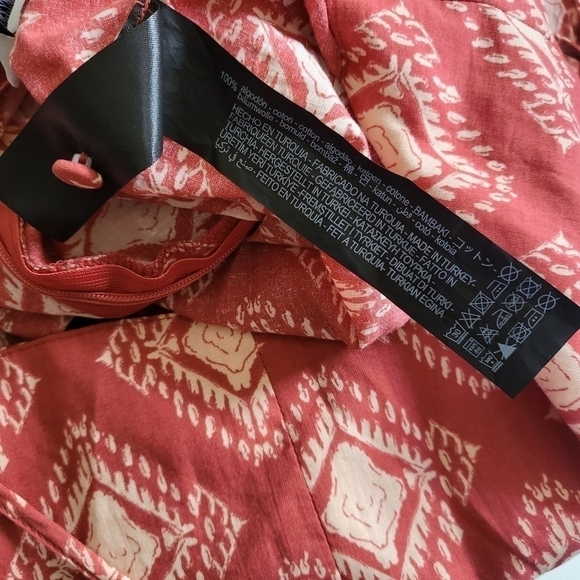 New Zara The Jami V-Neck Open Back Wide Leg Terracotta Print Jumpsuit NWT Small - Picture 15 of 15